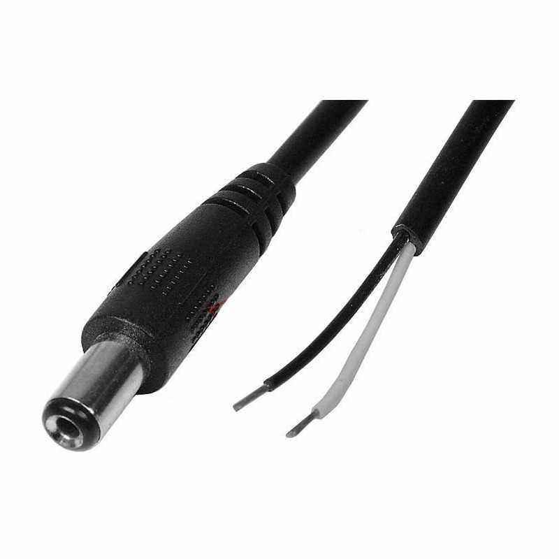 Cablu alimentare c.c. jack tata 2.6x5.5x10 mm - fir cositorit - 25cm