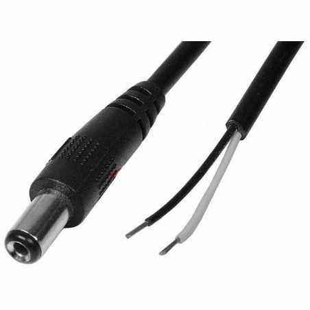 Cablu alimentare c.c. jack tata 2.6x5.5x10 mm - fir cositorit - 25cm