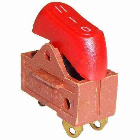 Comutator ON-OFF-ON - 250V/8A - 27x16x33 mm - rosu