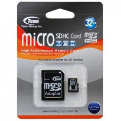 TEAM GROUP Memory ( flash cards ) 32GB Micro SDHC Class 4 with adapter minicase