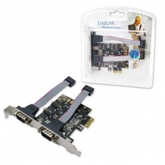 Card PCI-Express 1x Adaptor la 2x RS232 9-pin