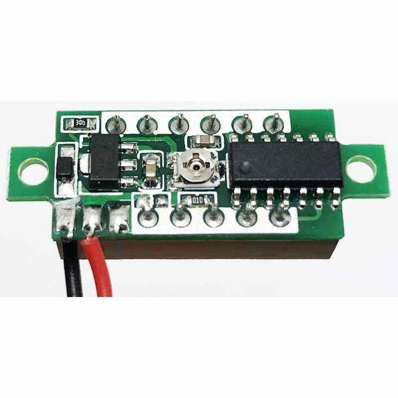 Voltmetru, af. dig. cu LED-uri, 3 dig. 3…30V, c. c., albastru - 2 fire