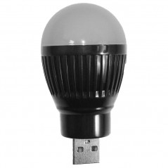 Bec cu LED, alim. mufa USB A 5V/0.65W negru - lumina alba