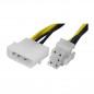 Cablu adaptor Molex IDE tata - PCI-E 6 pini tata - 25 cm