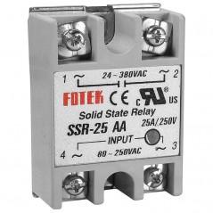 Releu static, 80 - 250 V c.a. - 24 - 380 V c.a. / 25 A - SSR-25 AA