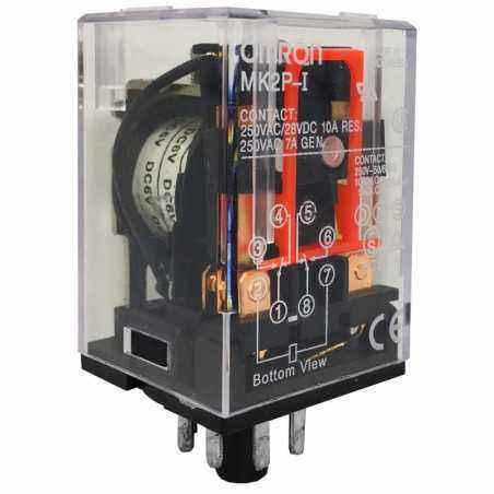 Releu 48V - 5/7A 66x34x34mm - 2p. contacte 8 pini
