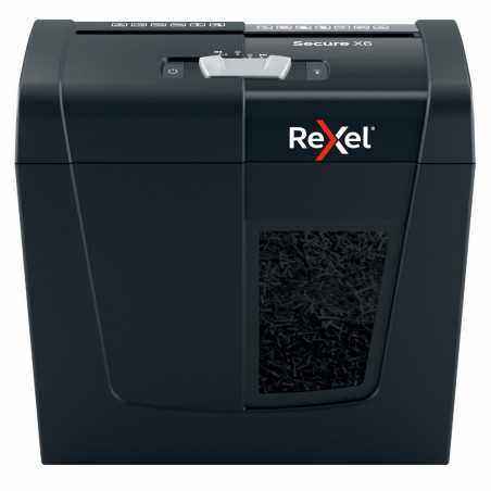Distrugator manual documente Rexel SECURE   X6-   6 coli- P4- cross-cut (tip confeti)- cos  10 litri- negru- 2020122EU