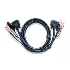 CABLU KVM ATEN cablu 3 in 1- conector tip USB (T) - 3.5 mm Jack (T) x 2 - DVI-D (T)- 2L-7D02U (include TV 0.75 lei)