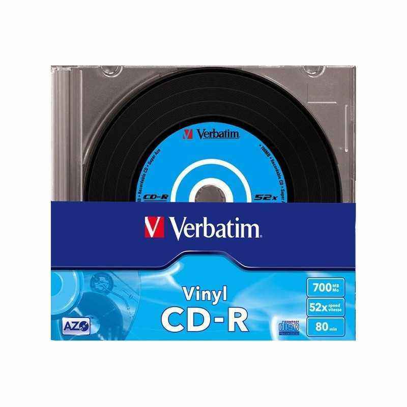 CD-R VERBATIM 700MB- 80min- viteza 52x- 10 buc- carcasa- AZO Data Vinyl 43426