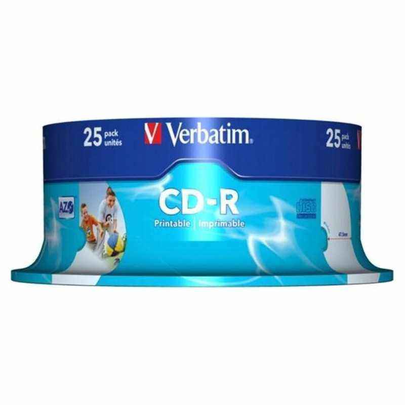 CD-R VERBATIM 700MB- 80min- viteza 52x- 25 buc- spindle- printabil- AZO Wide Inkjet Printable 43439/261909