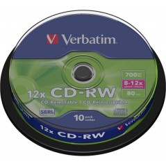 CD-RW VERBATIM  700MB- 80min- viteza 8-12x-  10 buc- spindle- 43480