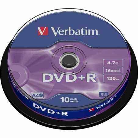 DVD+R VERBATIM  4.7GB- 120min- viteza 16x-  10 buc- Single Layer- spindle- Matt Silver 43498 951763