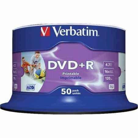 DVD+R VERBATIM 4.7GB- 120min- viteza 16x- 50 buc- Single Layer- spindle- printabil- Wide Inkjet Printable 43512