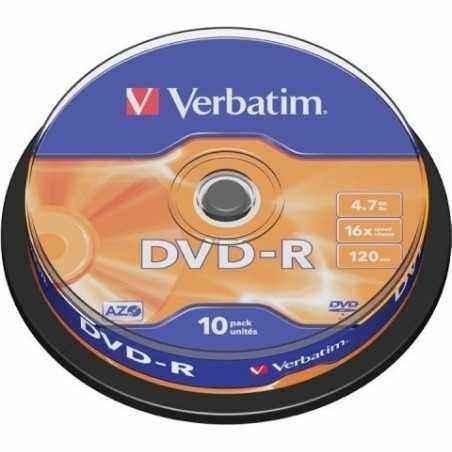 DVD-R VERBATIM 4.7GB- 120min- viteza 16x- 10 buc- Single Layer- spindle- Matt Silver 43523 951762