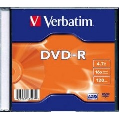 DVD-R VERBATIM 4.7GB- 120min- viteza 16x- 1 buc- Single Layer- carcasa- Matt Silver 43547