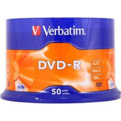 DVD-R VERBATIM 4.7GB- 120min- viteza 16x- 50 buc- Single Layer- spindle- Matt Silver 43548