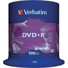 DVD+R VERBATIM 4.7GB- 120min- viteza 16x- 100 buc- Single Layer- spindle- Matt Silver 43551