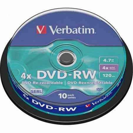 DVD-RW VERBATIM 4.7GB- 120min- viteza 4x- 10 buc- Single Layer- spindle- Matt Silver 43552