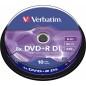DVD+R VERBATIM 8.5GB- 240min- viteza 8x- 10 buc- Double Layer- spindle- Matt Silver 43666
