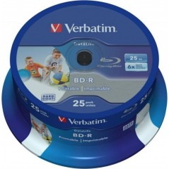 BD-R VERBATIM 25GB- viteza 6x- 25 buc- Single Layer- spindle- printabil- Wide Inkjet Printable 43811