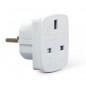 ADAPTOR UK GEMBIRD- Socket UK- conectare prin Schuko (T)- 7.5 A- fara protectie- alb- A-AC-UKEU-001 (include TV 0.75 lei)