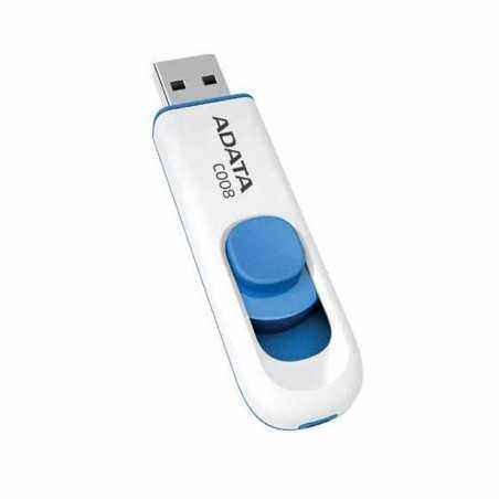 MEMORIE USB 2.0 ADATA 64 GB- retractabila- carcasa plastic- alb / albastru- AC008-64G-RWE (include TV 0.02 lei)