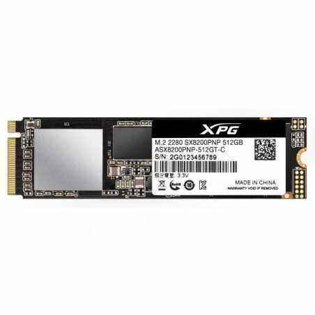 SSD ADATA- XPG SX8200 Pro- 512 GB- M.2- PCIe Gen3.0 x4- 3D TLC Nand- R/W: 3500/2300 MB/s- ASX8200PNP-512GT-C