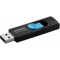 MEMORIE USB 2.0 ADATA 16 GB- retractabila- carcasa plastic- negru / albastru- AUV220-16G-RBKBL (include TV 0.02 lei)