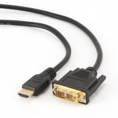 CABLU video GEMBIRD- adaptor HDMI (T) la DVI-D SL (T)- 0.5m- conectori auriti- negru- CC-HDMI-DVI-0.5M (include TV 0.06 lei)