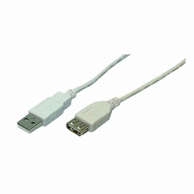 CABLU USB LOGILINK prelungitor- USB 2.0 (T) la USB 2.0 (M)- 3m- gri- CU0011 (include TV 0.06 lei)