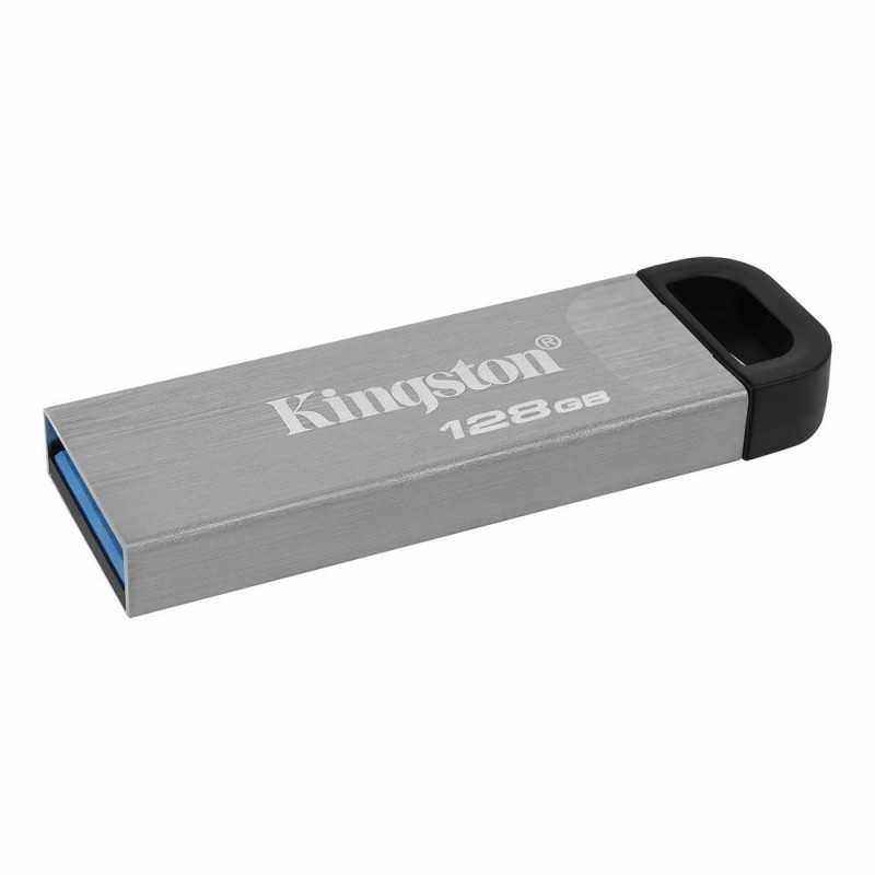 MEMORIE USB 3.2 KINGSTON 128 GB- clasica- carcasa metalic- argintiu- DTKN/128GB (include TV 0.02 lei)