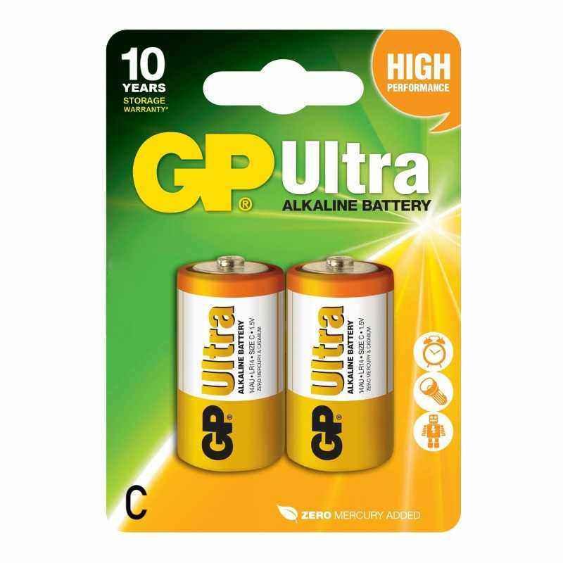 Baterie GP Batteries- Ultra Alcalina C (LR14) 1.5V alcalina- blister 2 buc. GP14AU-2UE2 GPPCA14AU005 (include TV 0.12 lei)