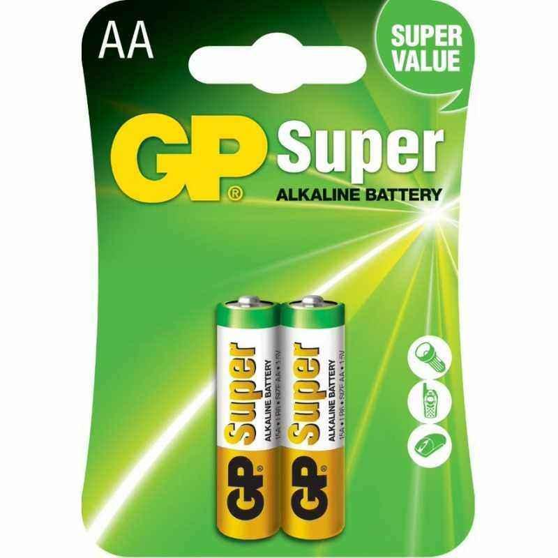 Baterie GP Batteries- Super Alcalina AA (LR6) 1.5V alcalina- blister 2 buc. GP15A-2UE2 GPPCA15AS014 (include TV 0.12 lei)