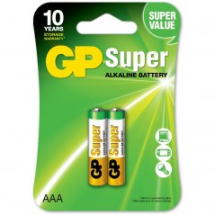 Baterie GP Batteries- Super Alcalina AAA (LR03) 1.5V alcalina- blister 2 buc. GP24A-2UE2 GPPCA24AS012 (include TV 0.12 lei)