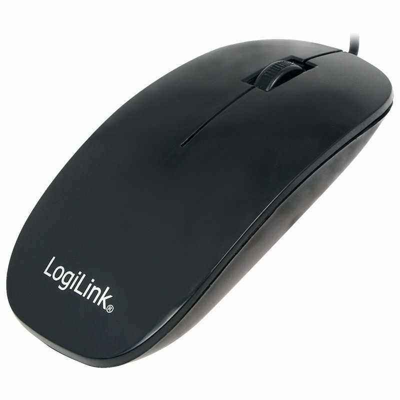 MOUSE Logilink- PC sau NB- cu fir- USB- optic- 1000 dpi- butoane/scroll 3/1- - negru- ID0063 (include TV 0.15 lei)