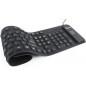 TASTATURA GEMBIRD USB- 109 taste- silicon- flexibila- water-proof- dust-proof- black- KB-109F-B (include TV 0.75 lei)