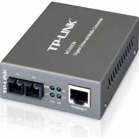 MEDIA CONVERTOR TP-LINK RJ45 1000M la fibra SC multi-mode 1000M- Full-duplex- pana la 550m- montabil in sasiu MC200CM