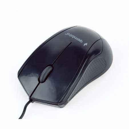 MOUSE GEMBIRD- PC sau NB- cu fir- USB- optic- 1000 dpi- butoane/scroll 3/1- - negru- MUS-3B-02 (include TV 0.15 lei)