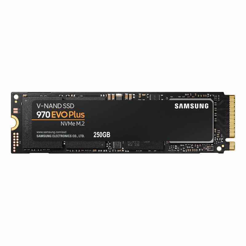 SSD SAMSUNG- Gen3 x 4- 970 EVO plus- 250 GB- M.2- PCIe Gen3.0 x4- V-Nand 3bit MLC- R/W: 3500/2300 MB/s- MZ-V7S250BW