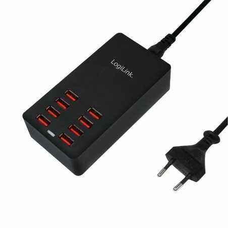 ALIMENTATOR retea 220V LOGILINK- universal- 8 x USB- maxim 8.8A- 44W- suport OCP/OVP/OTP- negru- PA0140 (include TV 0.15 lei)