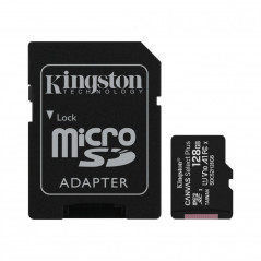 CARD MicroSD KINGSTON- 128 GB- microSDXC- clasa 10- standard UHS-I U1- SDCS2/128GB (include TV 0.02 lei)