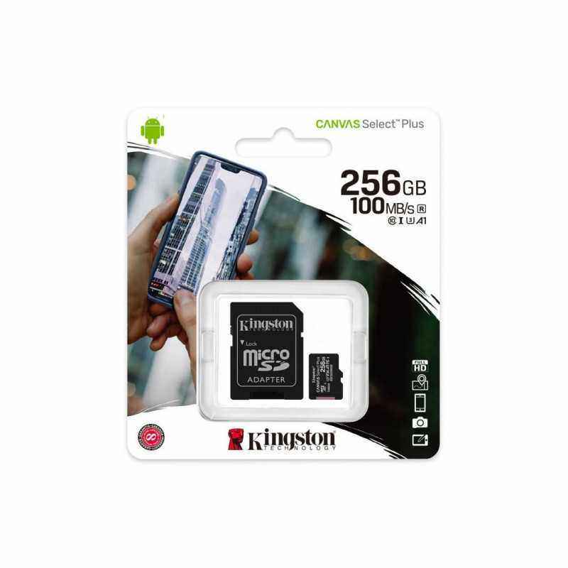 CARD MicroSD KINGSTON- 256 GB- microSDXC- clasa 10- standard UHS-I U3- SDCS2/256GB (include TV 0.02 lei)