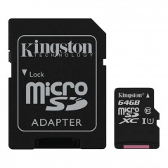 CARD MicroSD KINGSTON- 64 GB- microSDXC- clasa 10- standard UHS-I U1- SDCS2/64GB (include TV 0.02 lei)