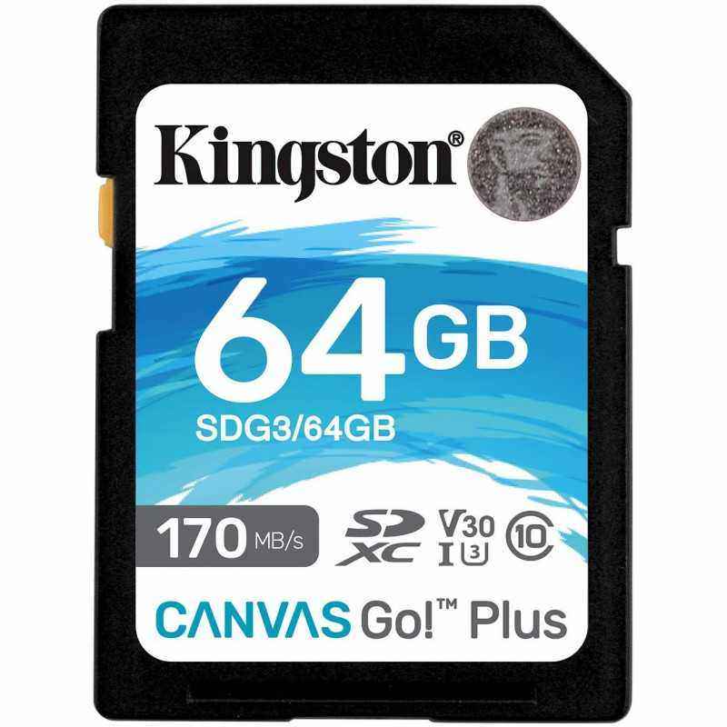 CARD MicroSD KINGSTON- 64 GB- MicroSD- clasa 10- standard UHS-I U3- SDG3/64GB (include TV 0.02 lei)