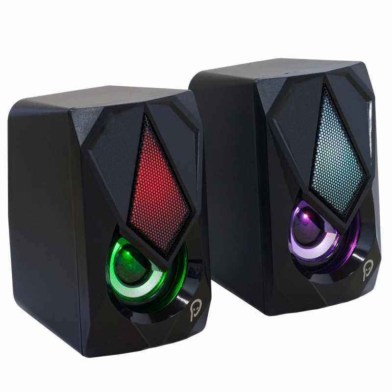 BOXE SPACER Gaming 2.0- RMS: 6W (2 x 3W)- control volum- 4 x LED- USB power- black- SPB-STORM (include TV 1.5 lei)