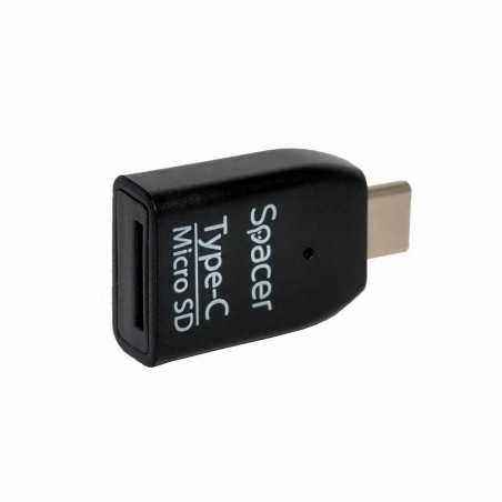 CARD READER extern SPACER- interfata USB Type C- citeste/scrie: micro SD, plastic- negru- SPCR-307 (include TV 0.15 lei)