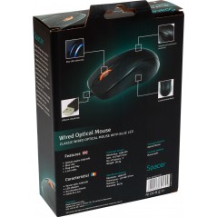 MOUSE Spacer- PC sau NB- cu fir- USB- optic- 1000 dpi- butoane/scroll 3/1- - negru- SPMO-F01 (include TV 0.15 lei)