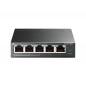 SWITCH PoE TP-LINK 5 porturi 10/100Mbps (4 PoE)- IEEE 802.3af- carcasa metalica TL-SF1005LP (include timbru verde 1.5 lei)