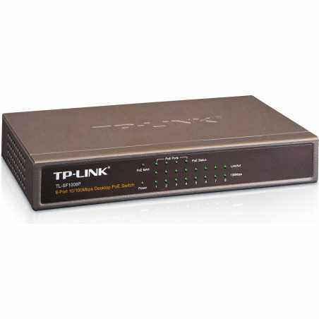 SWITCH PoE TP-LINK 8 porturi 10/100Mbps (4 PoE)- IEEE 802.3af- carcasa metalica TL-SF1008P (include timbru verde 1.5 lei)