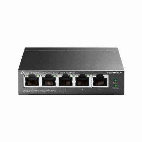 SWITCH PoE TP-LINK 5 porturi Gigabit (4 PoE+)- IEEE 802.3af- carcasa metalica TL-SG1005LP (include timbru verde 1.5 lei)
